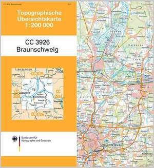 Topographische Übersichtskarte CC3926 Braunschweig 1 : 200 000