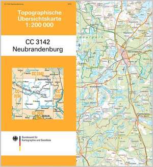 Topographische Übersichtskarte CC3142 Neubrandenburg 1 : 200 000