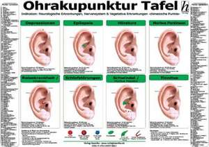 Ohrakupunktur Tafel - Indikation: Neurologische Erkrankungen, Nervensystem & Vegetative Erkrankungen