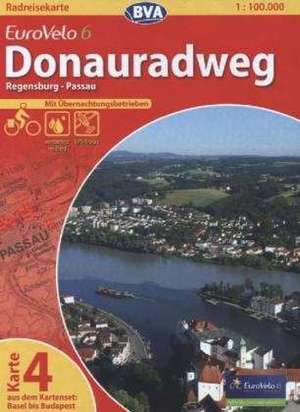 BVA-Radreisekarte Eurovelo 6 Karte 04 Donauradweg 1 : 100 000