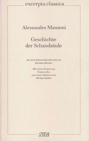 Geschichte der Schandsäule de Alessandro Manzoni