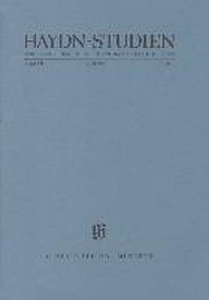 Haydn-Studien. Veröffentlichungen des Joseph Haydn-Instituts Köln. Band VIII, Heft 1, Juni 2000 de Ullrich Scheideler