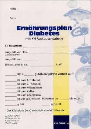 Ernährungsplan Diabetes mit KH-Austauschtabelle de Kathrin Ahrens