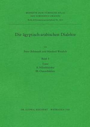 Die Agyptisch-Arabischen Dialekte de Peter Behnstedt