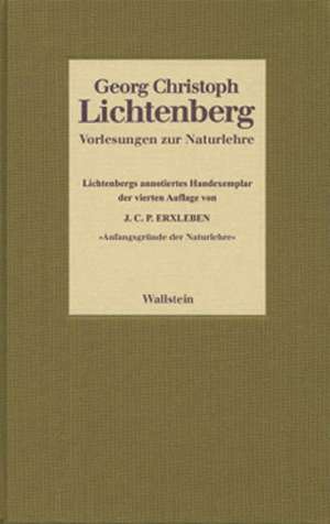 Vorlesungen zur Naturlehre de Georg Christoph Lichtenberg