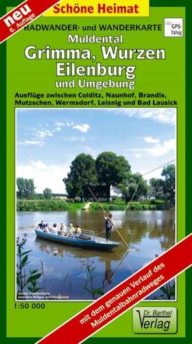 Radwander- und Wanderkarte Muldental, Grimma, Wurzen, Eilenburg und Umgebung 1 : 50 000