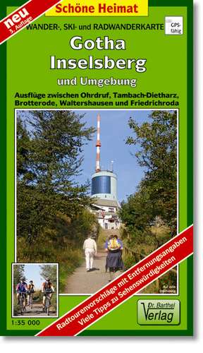 Wander-, Ski- und Radwanderkarte Gotha, Inselsberg und Umgebung 1:35 000