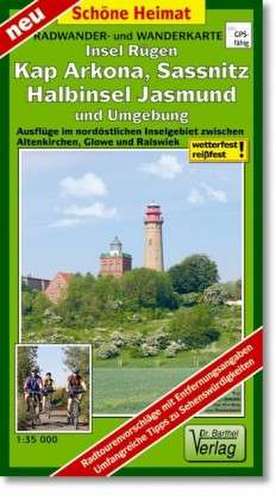 Rügen, Kap Arkona, Sassnitz, Halbinsel Jasmund und Umgebung Radwander- und Wanderkarte 1 : 35 000