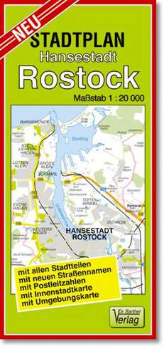 Stadtplan Hanse- und Universitätsstadt Rostock de Verlag Barthel