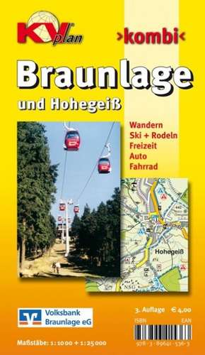 Braunlage & Hohegeiß, KVplan, Wanderkarte/Radkarte/Stadtplan, 1:25.000 / 1:10.000 de Sascha René Tacken