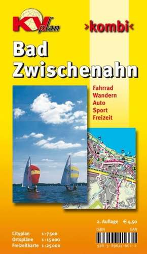 Bad Zwischenahn, KVplan, Radkarte/Knotenpunktkarte/Wanderkarte/Stadtplan, 1:30.000 / 1:15.000 / 1:7.500