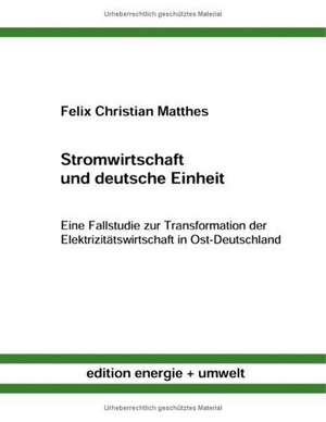 Stromwirtschaft und deutsche Einheit de Felix Christian Matthes