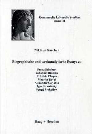 Biographische und werkanalytische Essays zu Franz Schubert, Johannes Brahms, Frédéric Chopin, Maurice Ravel, Alexander Skrjabin, Igor Strawinsky, Sergej Prokofjew de Niklaus Gaschen