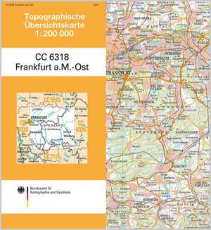 Topographische Übersichtskarte CC6318 Frankfurt am Main Ost 1 : 200 000