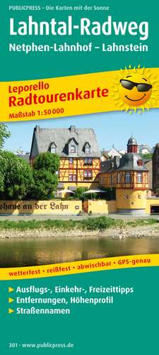 Radtourenkarte Lahntal-Radweg, Netphen-Lahnhof - Lahnstein 1 : 50 000