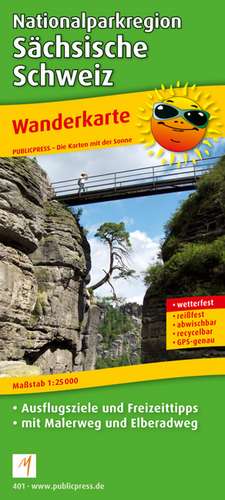 Wanderkarte Nationalparkregion Sächsische Schweiz 1 : 25 000