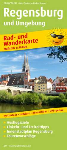 Regensburg und Umgebung 1 : 50 000 Rad- und Wanderkarte