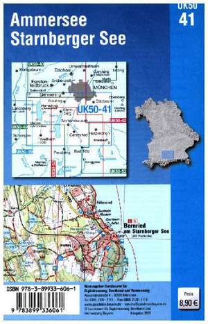 Ammersee, Starnberger See, München-Süd 1 : 50 000 (UK50-41) de Bayern Landesamt für Digitalisierung, Breitband und Vermessung