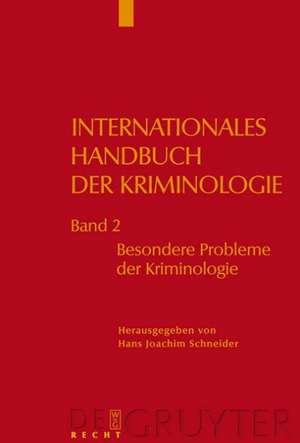 Besondere Probleme der Kriminologie de Hans Joachim Schneider