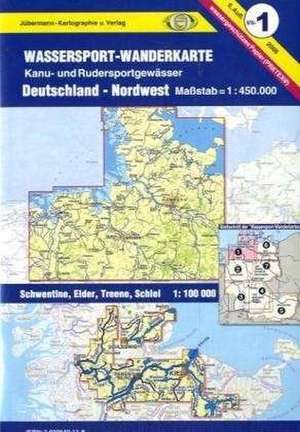 Wassersport-Wanderkarte 01. Deutschland Nordwest 1 : 450 000