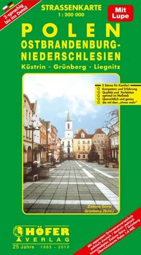 Höfer Polen PL002. Ostbrandenburg, Niederschlesien 1 : 200 000. Straßenkarte de Klaus Höfer