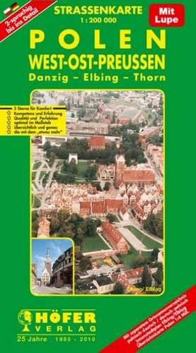 Höfer Polen PL011. West-Ost-Preußen 1 : 200 000. Straßenkarte de Klaus Höfer