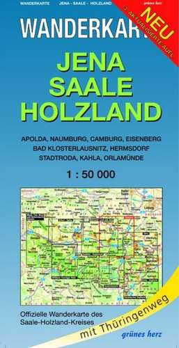 Jena - Saale - Holzland 1 : 50 000 Wanderkarte de Lutz Gebhardt