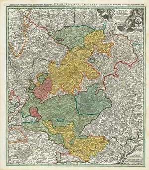 Historische Karte: Franken 1707 (Plano) de Johann B Homann