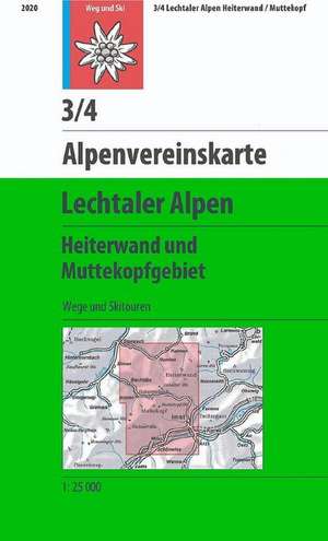 DAV Alpenvereinskarte 03/4 Lechtaler Alpen Heiterwand und Muttekopfgebiet 1 : 25 000 de Deutscher Alpenverein