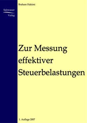 Zur Messung effektiver Steuerbelastungen de Braham Hakimi