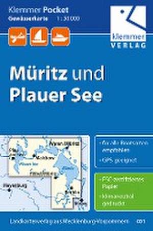 Klemmer Pocket Gewässerkarte Müritz und Plauer See 1:50.000