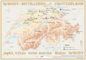 Whisky Distilleries Switzerland Tasting Map 34 x 24cm de Rüdiger Jörg Hirst