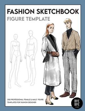 Female & Male Fashion Sketchbook Figure Template de Bye Bye Studio