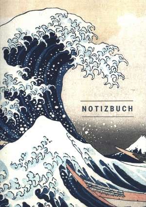 Notizbuch klein A5 Blanko - Notizheft 44 Seiten 90g/m² - Softcover Hokusai "Die große Welle vor Kanagawa" - FSC Papier de Notizbuch A5