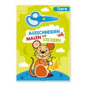 Trötsch Bastelbuch mit Schere Ausschneiden, Malen und Stickern Tiere de Trötsch Verlag GmbH & Co.KG