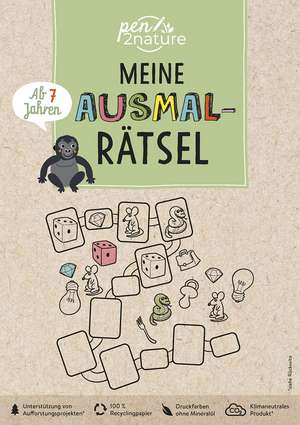 Meine Ausmal-Rätsel. Nachhaltiger Rätsel- und Malspaß für Kinder ab 7 Jahren de Pen2nature