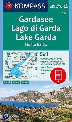 Gardasee, Lago di Garda, Lake Garda, Monte Baldo 1 : 50 000 de Kompass-Karten Gmbh