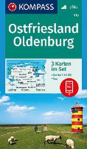 KOMPASS Wanderkarten-Set 410 Ostfriesland, Oldenburg (3 Karten) 1:50.000 de Kompass-Karten Gmbh