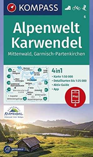 Alpenwelt Karwendel Mittenwald, Garmisch-Partenkirchen 1:50 000 de Kompass-Karten Gmbh