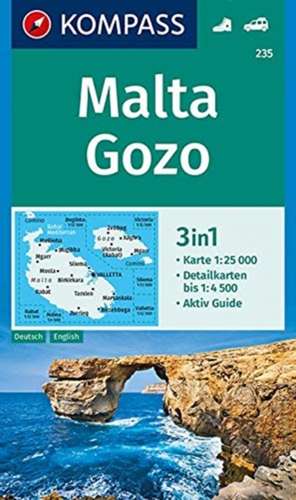 KOMPASS Wanderkarte 235 Malta, Gozo 1:25.000 de Kompass-Karten Gmbh