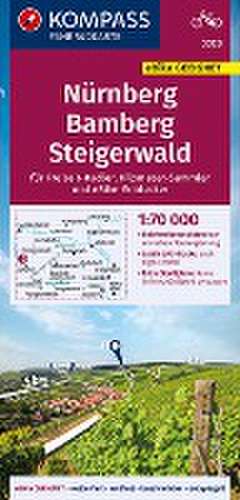 KOMPASS Fahrradkarte Nürnberg, Bamberg, Steigerwald 1:70.000, FK 3328 de Kompass-Karten Gmbh