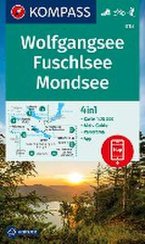 KOMPASS Wanderkarte 018 Wolfgangsee, Fuschlsee, Mondsee 1:25