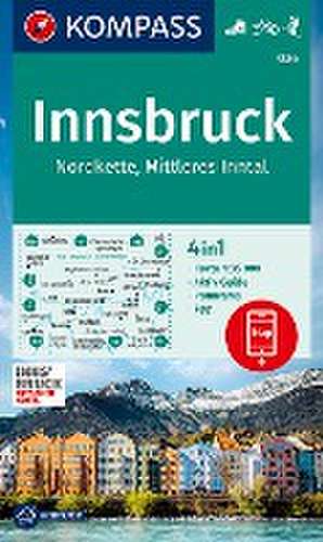 KOMPASS Wanderkarte 036 Innsbruck, Nordkette, Mittleres Inntal 1:35.000 de KOMPASS-Karten GmbH