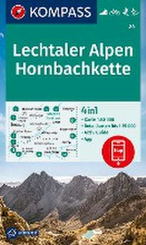 KOMPASS Wanderkarte 24 Lechtaler Alpen, Hornbachkette 1:50.000 de KOMPASS-Karten GmbH