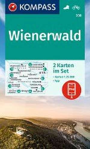 KOMPASS Wanderkarten-Set 208 Wienerwald (2 Karten) 1:25.000