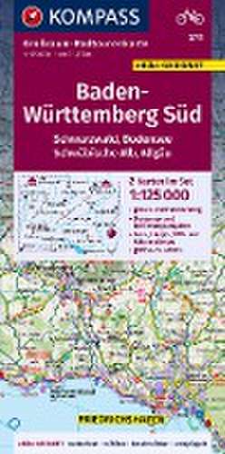 KOMPASS Großraum-Radtourenkarte 3711 Baden-Württemberg Süd, Schwarzwald, Bodensee, Schwäbische Alb, Allgäu 1:125.000