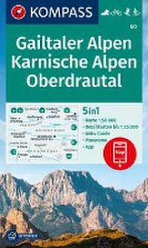 KOMPASS Wanderkarte 60 Gailtaler Alpen, Karnische Alpen, Oberdrautal 1:50.000