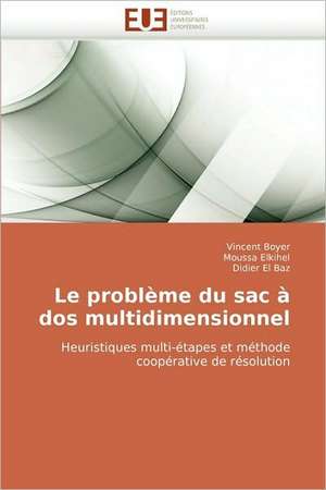 Le problème du sac à dos multidimensionnel de Vincent Boyer