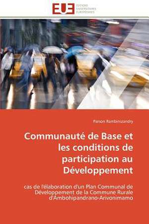 Communaute de Base Et Les Conditions de Participation Au Developpement