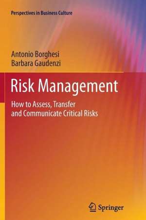 Risk Management: How to Assess, Transfer and Communicate Critical Risks de Antonio Borghesi